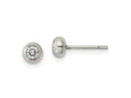 FJC Finejewelers Stainless Steel Polished 3mm Bezel CZ Stud Post Earrings 4 mm x 4 mm