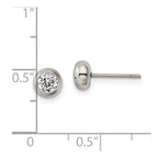 FJC Finejewelers Stainless Steel Polished 4mm Bezel CZ Stud Post Earrings 5 mm x 5 mm