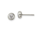 FJC Finejewelers Stainless Steel Polished 4mm Bezel CZ Stud Post Earrings 5 mm x 5 mm