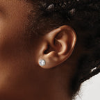 FJC Finejewelers Stainless Steel Polished 5mm Bezel CZ Stud Post Earrings 6 mm x 6 mm