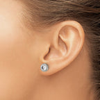 FJC Finejewelers Stainless Steel Polished 6mm Bezel CZ Stud Post Earrings 7 mm x 7 mm