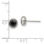 FJC Finejewelers Stainless Steel Polished 5mm Bezel Black CZ Stud Post Earrings 6 mm x 6 mm