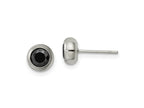 FJC Finejewelers Stainless Steel Polished 5mm Bezel Black CZ Stud Post Earrings 6 mm x 6 mm