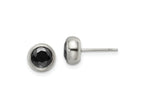 FJC Finejewelers Stainless Steel Polished 6mm Bezel Black CZ Stud Post Earrings 7 mm x 7 mm