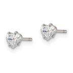FJC Finejewelers Stainless Steel Polished 4mm Heart CZ Stud Post Earrings 4 mm x 3 mm