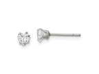 FJC Finejewelers Stainless Steel Polished 4mm Heart CZ Stud Post Earrings 4 mm x 3 mm