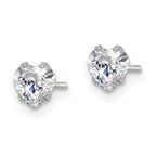 FJC Finejewelers Stainless Steel Polished 5mm Heart CZ Stud Post Earrings 5 mm x 4 mm
