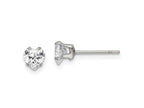 FJC Finejewelers Stainless Steel Polished 5mm Heart CZ Stud Post Earrings 5 mm x 4 mm