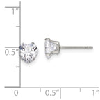 FJC Finejewelers Stainless Steel Polished Heart CZ Stud Post Earrings 6 x 6 mm