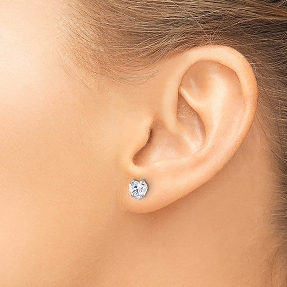 FJC Finejewelers Stainless Steel Polished Heart CZ Stud Post Earrings 6 x 6 mm