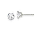 FJC Finejewelers Stainless Steel Polished Heart CZ Stud Post Earrings 6 x 6 mm