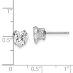 FJC Finejewelers Stainless Steel Polished Heart CZ Stud Post Earrings 7 x 7 mm