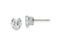 FJC Finejewelers Stainless Steel Polished Heart CZ Stud Post Earrings 7 x 7 mm