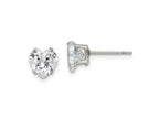 FJC Finejewelers Stainless Steel Polished Heart CZ Stud Post Earrings 7 x 7 mm