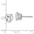 FJC Finejewelers Stainless Steel Polished 8mm Heart CZ Stud Post Earrings 8 mm x 7 mm