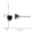 FJC Finejewelers Stainless Steel Polished 5mm Black Heart CZ Stud Post Earrings 5 mm x 4 mm