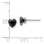 FJC Finejewelers Stainless Steel Polished Black Heart CZ Stud Post Earrings 6 x 6 mm
