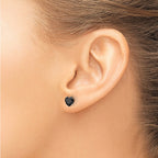 FJC Finejewelers Stainless Steel Polished Black Heart CZ Stud Post Earrings 6 x 6 mm