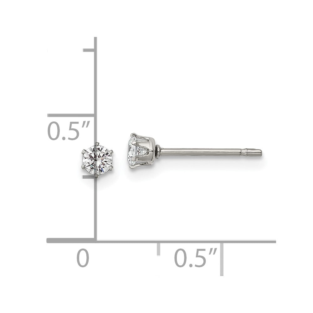 FJC Finejewelers Stainless Steel Polished CZ Stud Post Earrings 3 x 3 mm