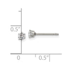 FJC Finejewelers Stainless Steel Polished CZ Stud Post Earrings 3 x 3 mm