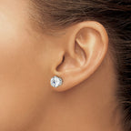 FJC Finejewelers Stainless Steel Polished Round CZ Stud Post Earrings 8 x 8 mm