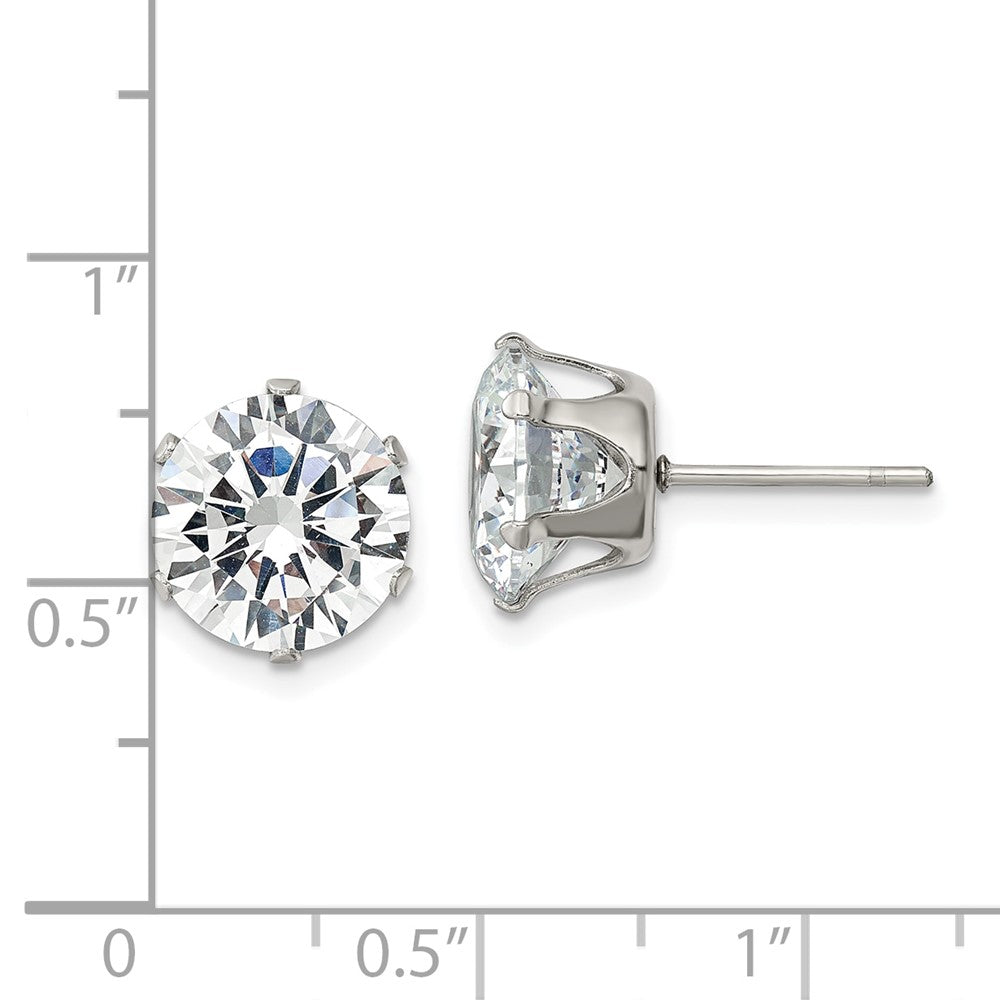 FJC Finejewelers Stainless Steel Polished Round CZ Stud Post Earrings 10 x 10 mm