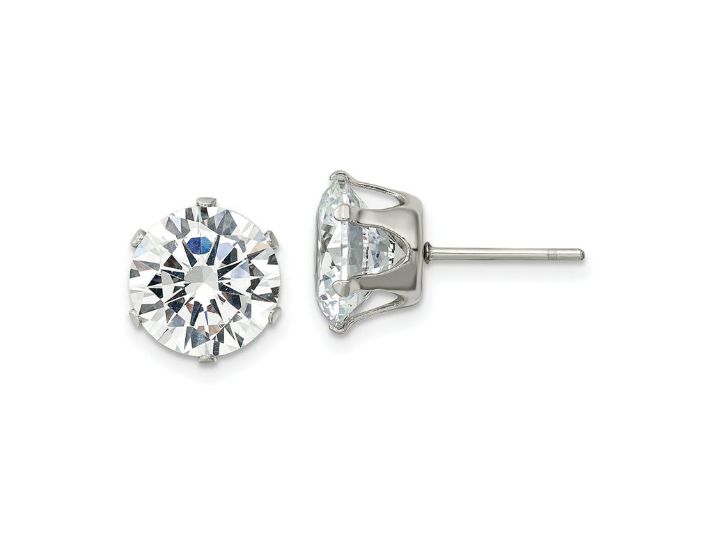 FJC Finejewelers Stainless Steel Polished Round CZ Stud Post Earrings 10 x 10 mm