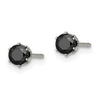 FJC Finejewelers Stainless Steel Polished Black Round CZ Stud Post Earrings 4 x 4 mm