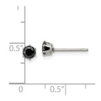 FJC Finejewelers Stainless Steel Polished Black Round CZ Stud Post Earrings 4 x 4 mm