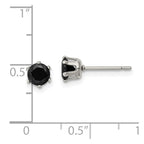 FJC Finejewelers Stainless Steel Polished Black Round CZ Stud Post Earrings 5 x 5 mm