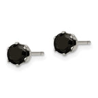 FJC Finejewelers Stainless Steel Polished Black Round CZ Stud Post Earrings 5 x 5 mm