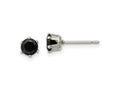 FJC Finejewelers Stainless Steel Polished Black Round CZ Stud Post Earrings 5 x 5 mm