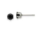 FJC Finejewelers Stainless Steel Polished Black Round CZ Stud Post Earrings 5 x 5 mm
