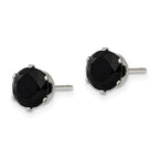 FJC Finejewelers Stainless Steel Polished Black Round CZ Stud Post Earrings 7 x 7 mm