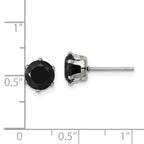 FJC Finejewelers Stainless Steel Polished Black Round CZ Stud Post Earrings 7 x 7 mm