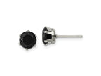FJC Finejewelers Stainless Steel Polished Black Round CZ Stud Post Earrings 7 x 7 mm