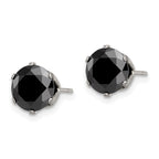 FJC Finejewelers Stainless Steel Polished Black Round CZ Stud Post Earrings 8 x 8 mm