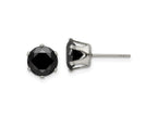 FJC Finejewelers Stainless Steel Polished Black Round CZ Stud Post Earrings 8 x 8 mm