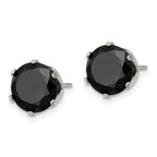 FJC Finejewelers Stainless Steel Polished 9mm Black Round CZ Stud Post Earrings 9 mm x 8 mm