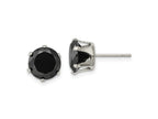 FJC Finejewelers Stainless Steel Polished 9mm Black Round CZ Stud Post Earrings 9 mm x 8 mm
