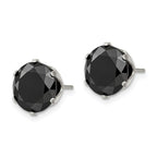 FJC Finejewelers Stainless Steel Polished 10mm Black Round CZ Stud Post Earrings 10 mm x 9 mm