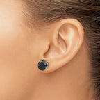 FJC Finejewelers Stainless Steel Polished 10mm Black Round CZ Stud Post Earrings 10 mm x 9 mm
