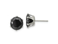 FJC Finejewelers Stainless Steel Polished 10mm Black Round CZ Stud Post Earrings 10 mm x 9 mm