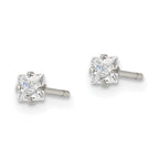 FJC Finejewelers Stainless Steel Polished Square CZ Stud Post Earrings 3 x 3 mm