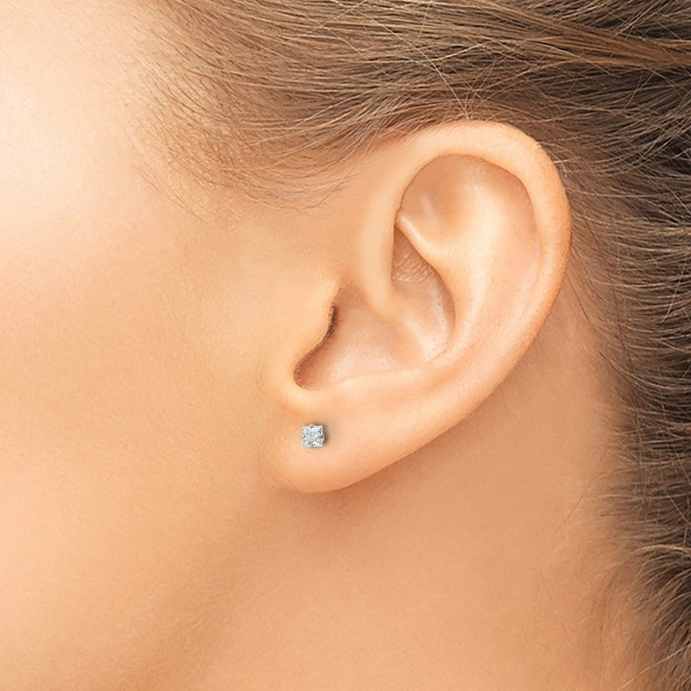 FJC Finejewelers Stainless Steel Polished Square CZ Stud Post Earrings 3 x 3 mm