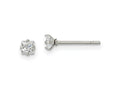 FJC Finejewelers Stainless Steel Polished Square CZ Stud Post Earrings 3 x 3 mm