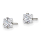 FJC Finejewelers Stainless Steel Polished Square CZ Stud Post Earrings 4 x 4 mm