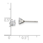 FJC Finejewelers Stainless Steel Polished Square CZ Stud Post Earrings 4 x 4 mm