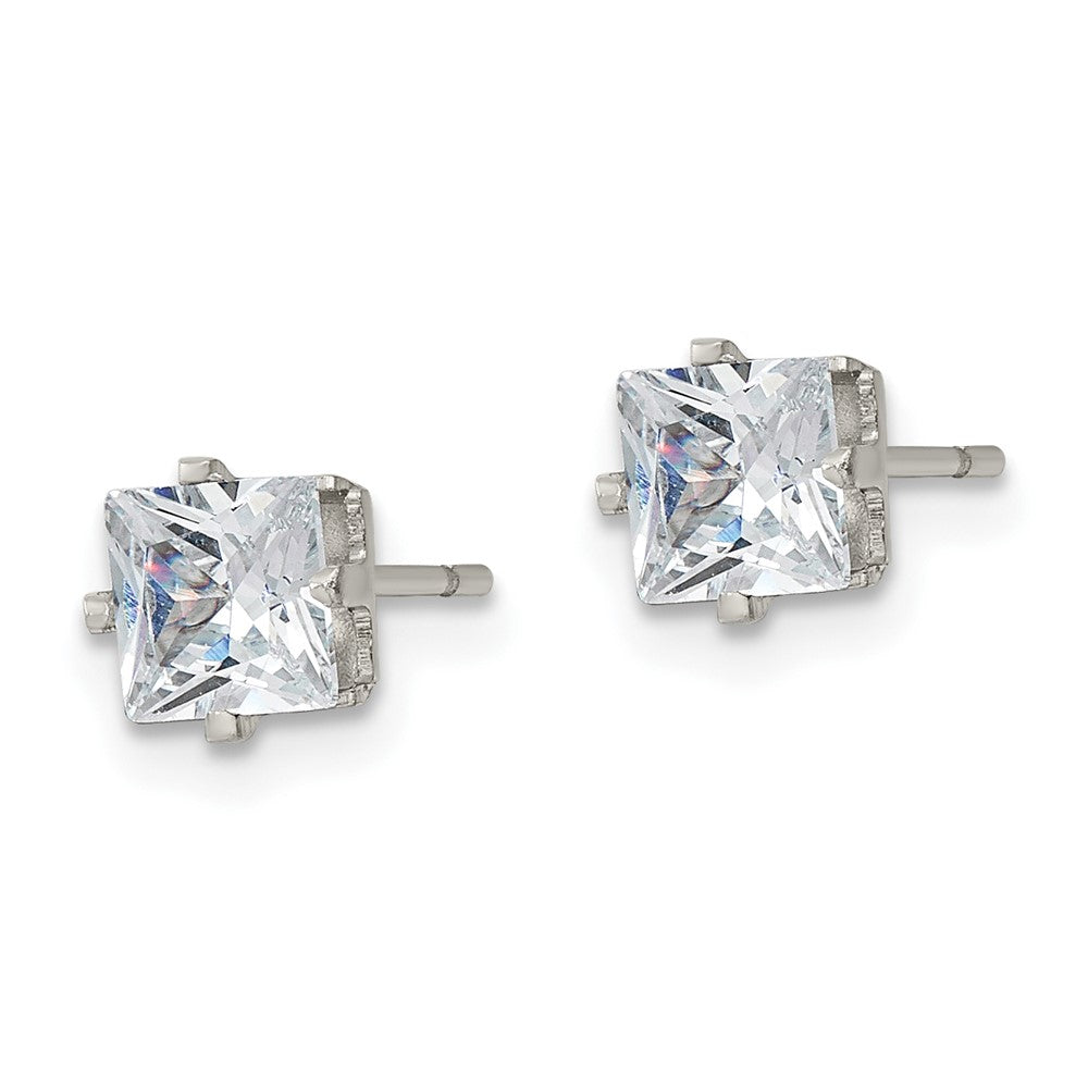 FJC Finejewelers Stainless Steel Polished Square CZ Stud Post Earrings 5 x 5 mm