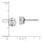 FJC Finejewelers Stainless Steel Polished Square CZ Stud Post Earrings 5 x 5 mm